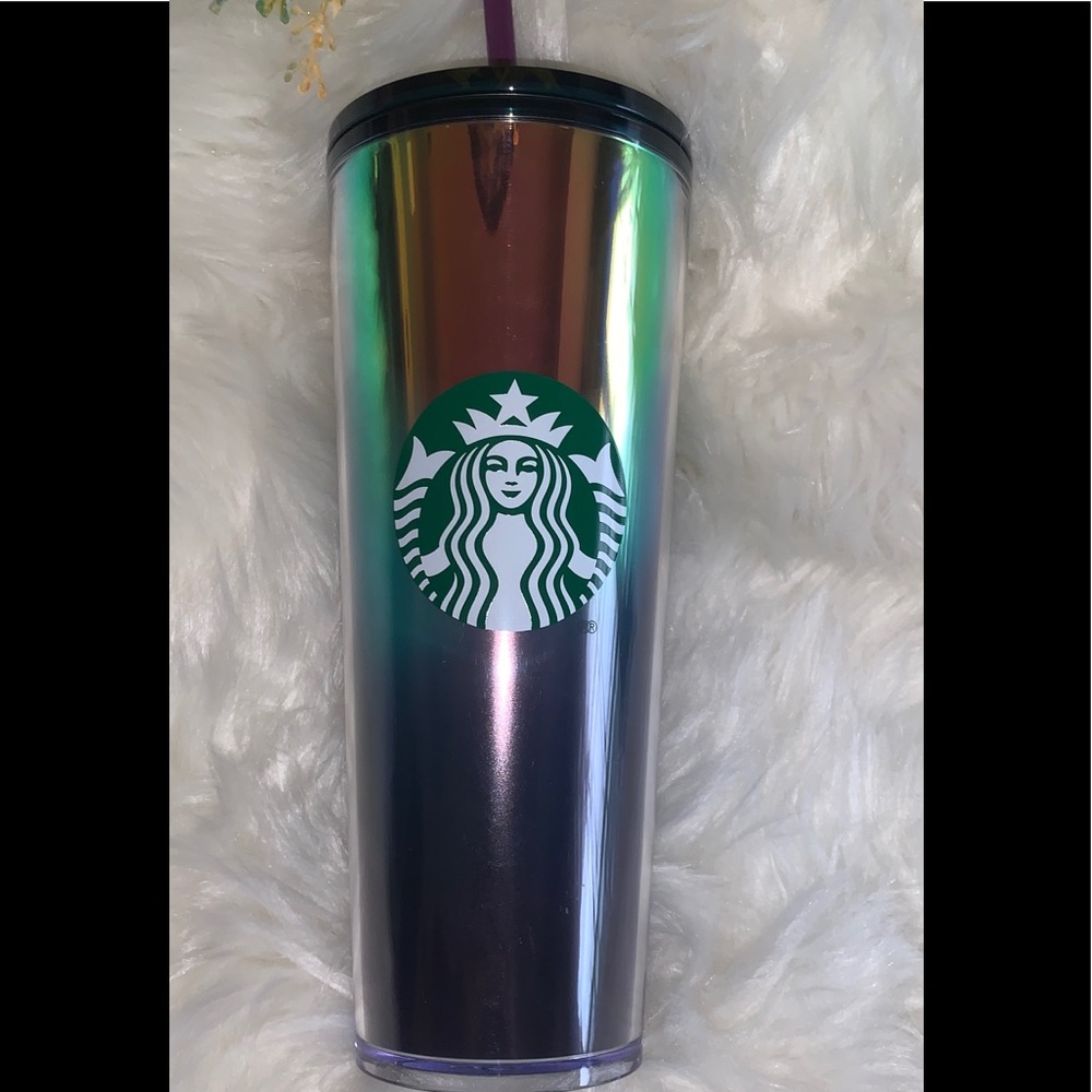 Starbucks New2021 Ombre Rainbow Oil Slick Iridescent Tumbler Cold Cup Venti 24oz